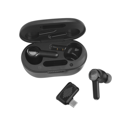 JBL Quantum TWS - Black - True wireless Noise Cancelling gaming earbuds - Detailshot 1 image number null